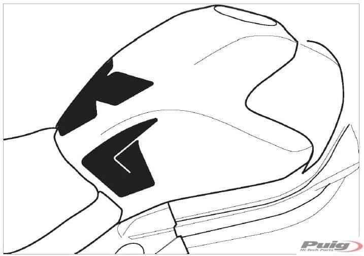 Puig Tankprotectieset 3-delig Kawasaki ER-6N (12-) 1 Puig Tankprotectieset 3-delig Kawasaki ER-6N (12-)